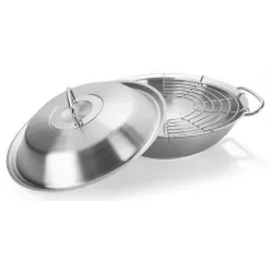 WOK serpenyő és fedővel, rozsdamentes acél, Ø 35 cm – Original profi collection®