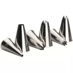 Rozsdamentes acél díszítő hegyek, 6 darabos készlet