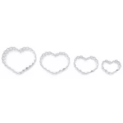 Szíves, fogazott szív alakú kiszúró készlet (4 darab)