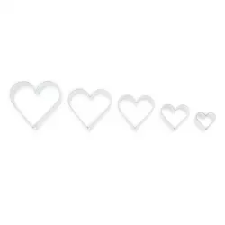 Szív alakú kiszúrók sima 5 darab