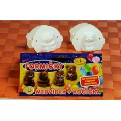 Szilikon formák süteményhez: 3D medve és cica