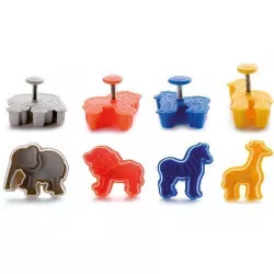 Műanyag süteménykiszúrók – afrikai állatok, 4 db