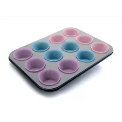 12 muffinhos formázó / 12 darabos muffinsütő forma 39x27 cm + 12 papírkosárka