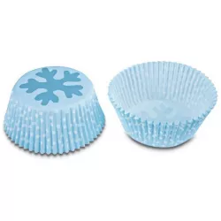 Kék papírkosárka - hópehely