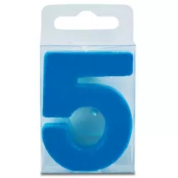 Mini kék szám 5-ös gyertya formában