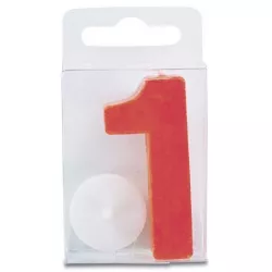 Lángcsillag 1-es szám alakú – mini, piros