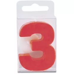 Lángcsomag 3-as szám alakú – mini, piros