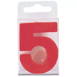 Lámpászágyú 5-ös szám formájú gyertya - mini, piros