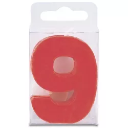 Végzi a szám formájú vörös gyertyát