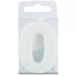 Lángcsomag 0-szám formájú gyertya - mini, fehér