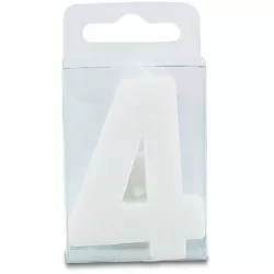Gyertya 4-es szám formájában - mini, fehér
