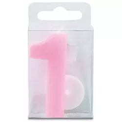 Lángcsomag 1-es szám alakú – mini, rózsaszín