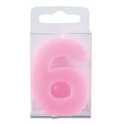 Lángcsomag 6-os szám alakú – mini, rózsaszín