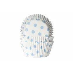 Mini mufinformázó papírba tok 50 darab világos kék pöttyös