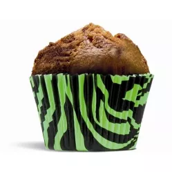 Tigris minta fakkal fehér-zöld papírszalvéta muffin formázó papírkosárta