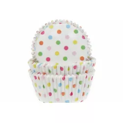 Papírkosárka muffinjákhoz pöttyös 50 darab