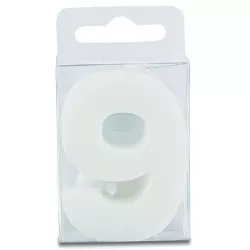 Lámpászágyú 9-es szám formájú gyertya - mini, fehér