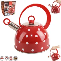Lámpásfüttyös vörös teáskanna 1,8 l Karin