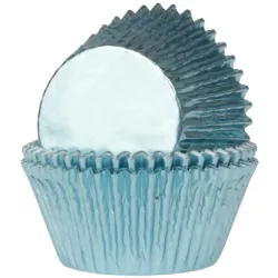 Mini muffinformák, fényes világoskék, 24 db