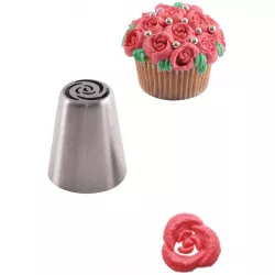 Rozdíszítő csúcs rozsdamentes rózsa 1 db