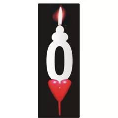 Gyertyčka dortos szívvel, numero 0
