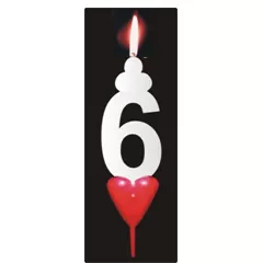 Gyertyafény szám 6 szívvel
