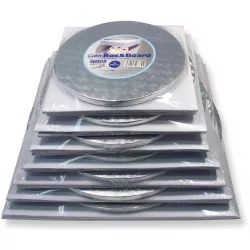 Süti alátét ezüst kör, és süti doboz