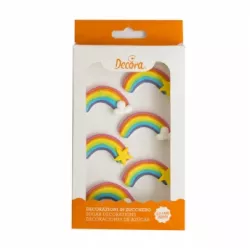 Színes tortadíszítő cukor, szivárvány 6 db