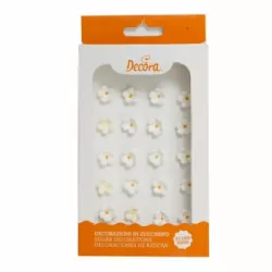 30 cukorgyöngy dekorációk kicsi fehér virágok
