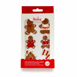 6 db cukrászkialakított cukorkás dekorációs mézeskalácsok