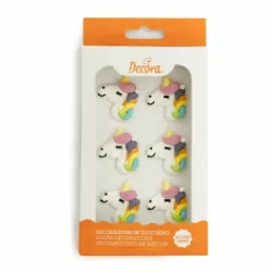 6 db cukorkadíszítés unikornissal