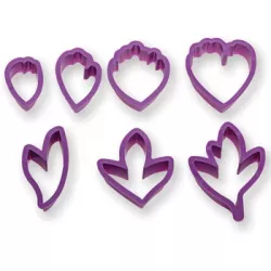 Műanyag formázókpeccs—őszibarack virág, 7 darab