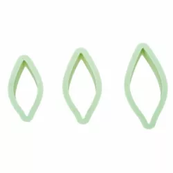 Műanyag kiszúrók – hosszú levél, 3 darab, 3 × 7 cm