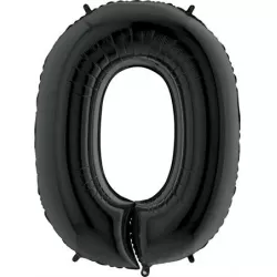 Felfújható lufi szám 0 fekete 102 cm extra nagy