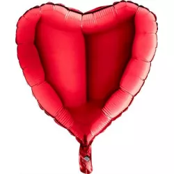 Lufi szív alakú, piros, 46 cm