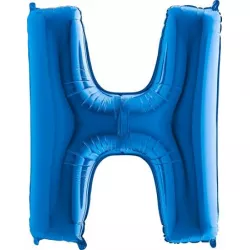 Felfújható léggömb H betű kék 102 cm
