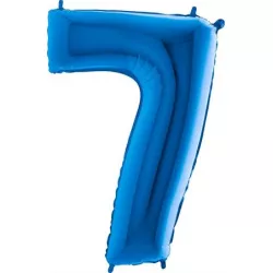 Felfújható lufi szám 7 kék 102 cm extra nagy méretű