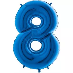 Felfújható lufi szám 8 kék 102 cm extra nagy méretű