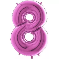 Felfújható lufi szám 8 rózsaszín 102 cm extra nagy méretű