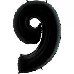 Felfújható lufi szám 9 fekete 102 cm extra nagy