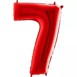 Felfújható lufi szám 7 piros 102 cm extra nagy méretű