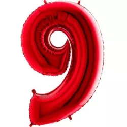 Felfújható lufi szám 9 piros 102 cm extra nagy méretű