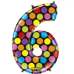Felfújható lufi szám 6 színes 102 cm extra nagy méretű