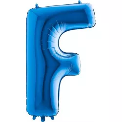 Felfújható betűs lufi F kék 102 cm