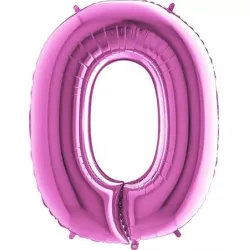 Lufovací balón písmeno O, rózsaszín, 102 cm