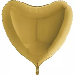 Felfújható arany szív lufi 91 cm