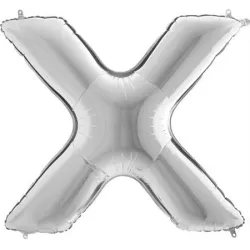Felfújható X betű ezüstös 102 cm