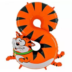 Felfújható macska lufi szám 8 gyermekeknek 102 cm