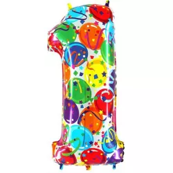 Felfújható lufi 1 számú színes ballonok 102 cm extra nagy méretű