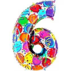 Felfújható lufi 6 számú színű lufik 102 cm extra nagy méretű
